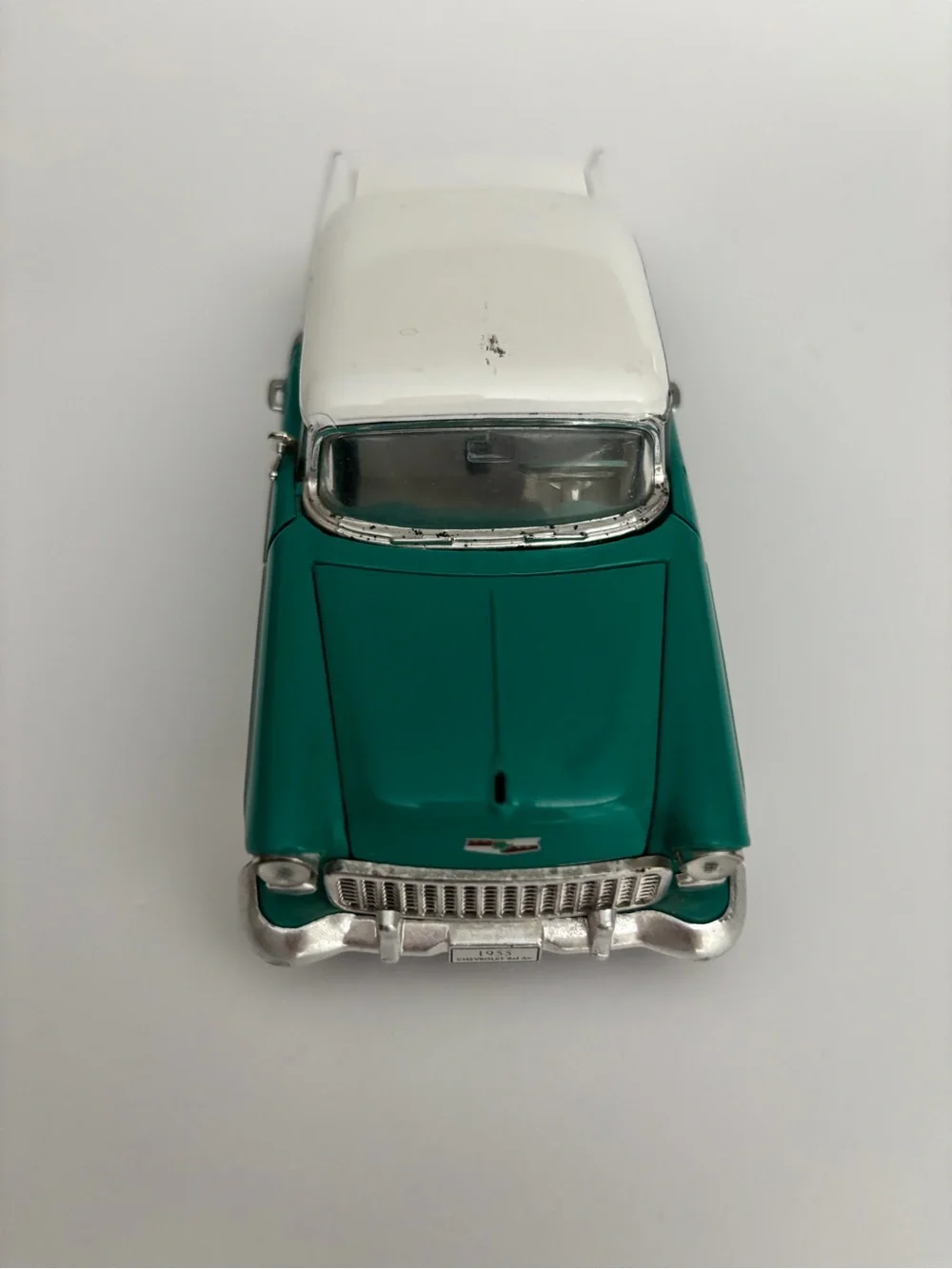 Arko 1955 Chevrolet Bel Air Plastic Model Car 6 Inch Green White